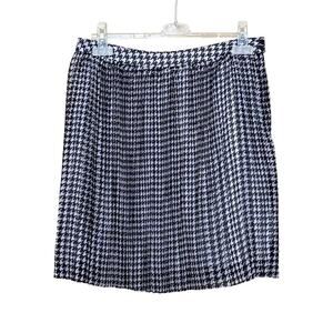 Modcloth black/white‎ micro pleated houndstooth chiffon skirt, medium, flowy